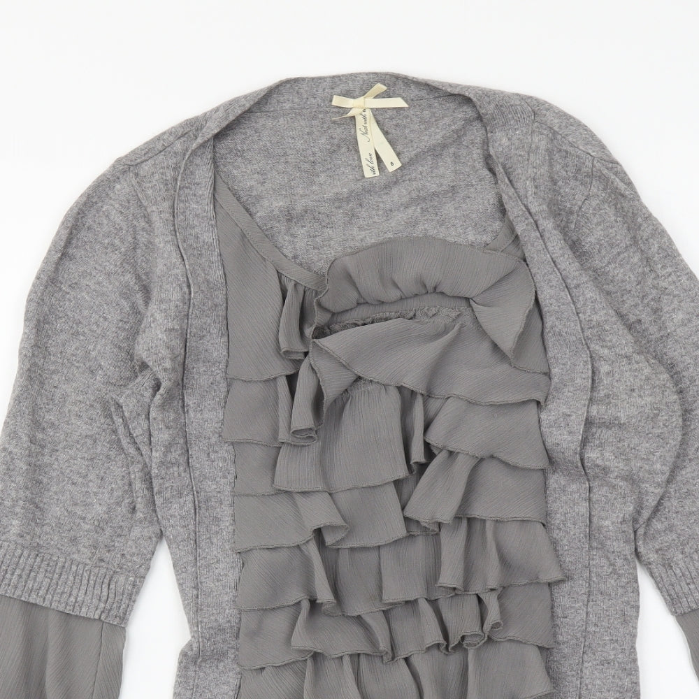 NEXT Womens Grey Scoop Neck Cotton Pullover Jumper Size 8