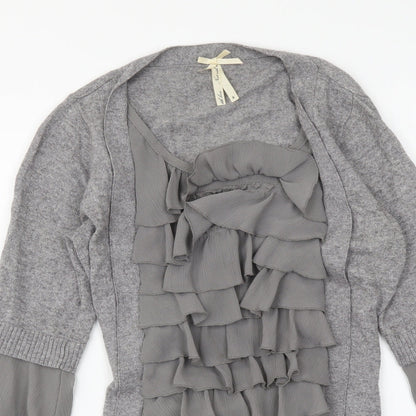 Next Womens Grey Scoop Neck Cotton Pullover Jumper Size 8