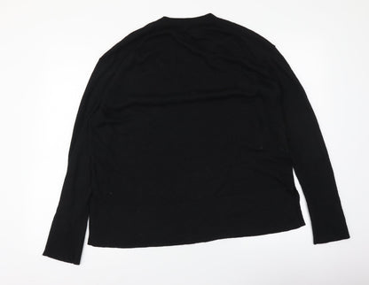 Zara Womens Black V-Neck Polyester Pullover Jumper Size M