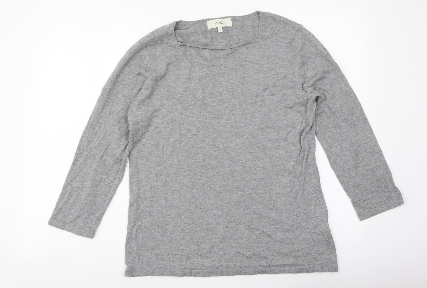 NEXT Womens Grey Round Neck Cotton Pullover Jumper Size 12