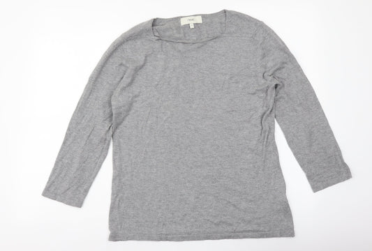 NEXT Womens Grey Round Neck Cotton Pullover Jumper Size 12