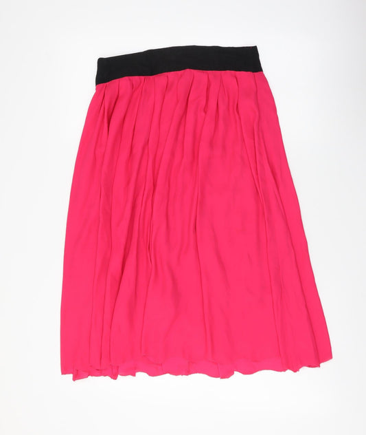 Dotti Womens Pink Polyester Flare Skirt Size 10 Zip