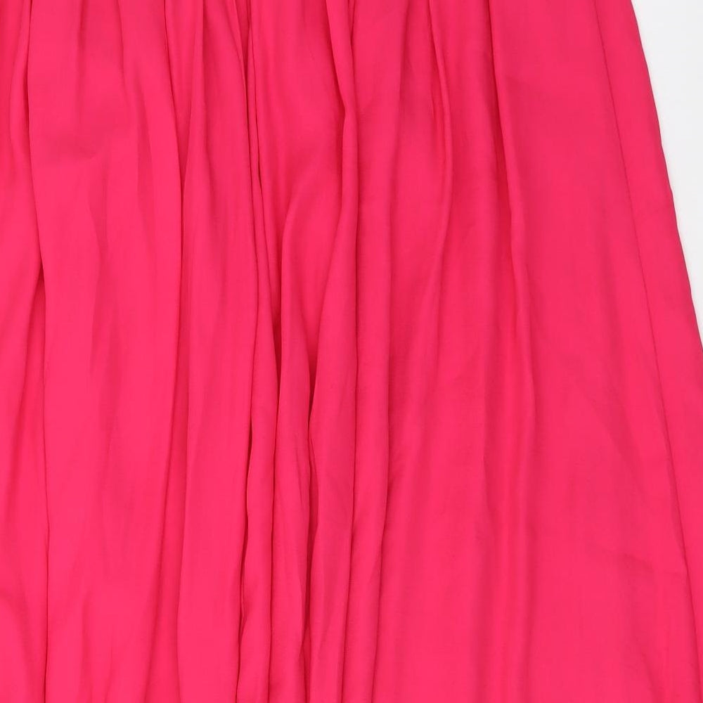 Dotti Womens Pink Polyester Flare Skirt Size 10 Zip