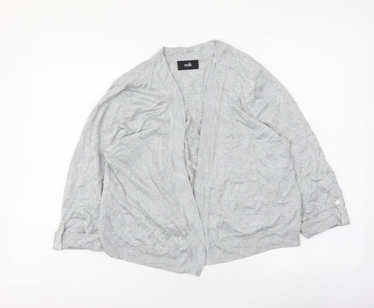Wallis Womens Silver V-Neck Viscose Cardigan Jumper Size L