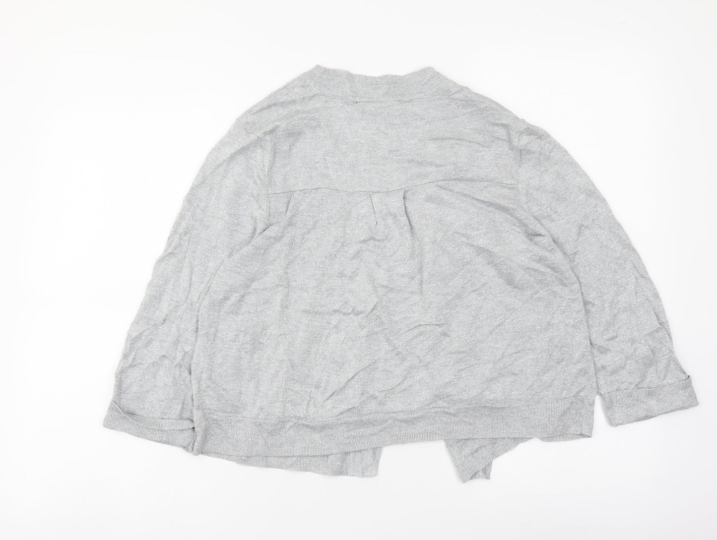 Wallis Womens Silver V-Neck Viscose Cardigan Jumper Size L