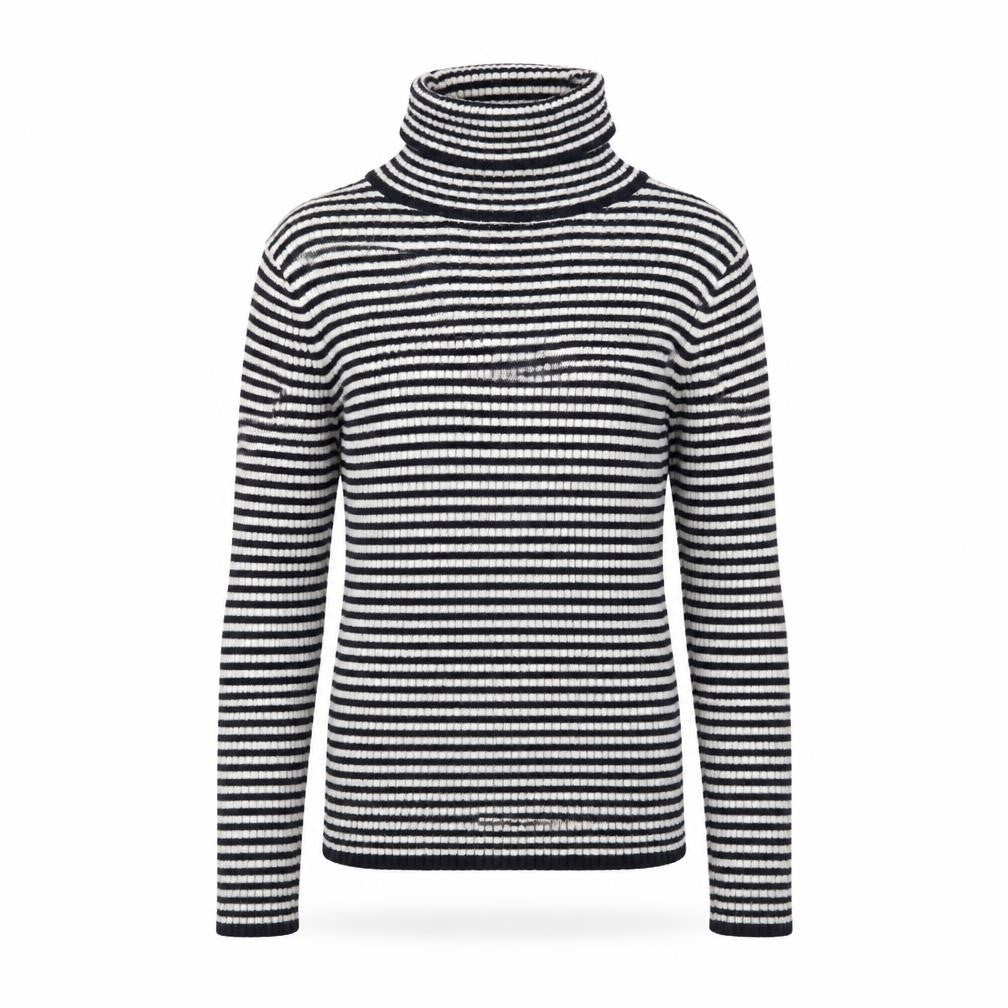 NEXT Girls Blue Roll Neck Striped Polyester Pullover Jumper Size 9 Years Pullover