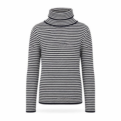 Next Girls Blue Roll Neck Striped Polyester Pullover Jumper Size 9 Years Pullover
