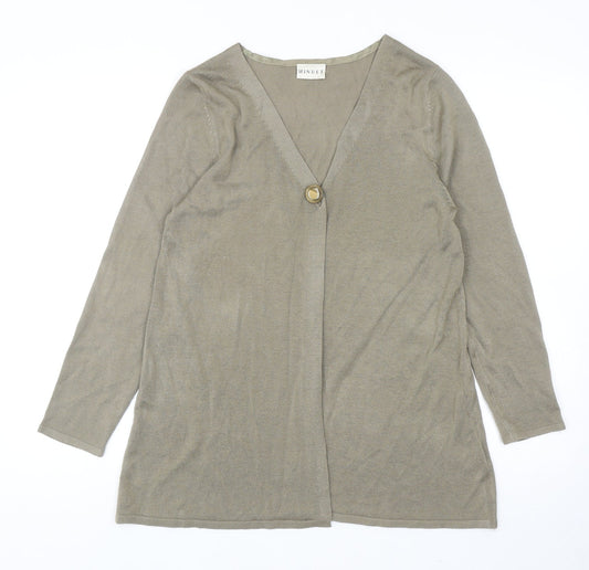 Minuet Womens Green V-Neck Acrylic Cardigan Jumper Size 12