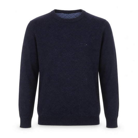 Without Prejudice Mens Blue Round Neck Wool Pullover Jumper Size S