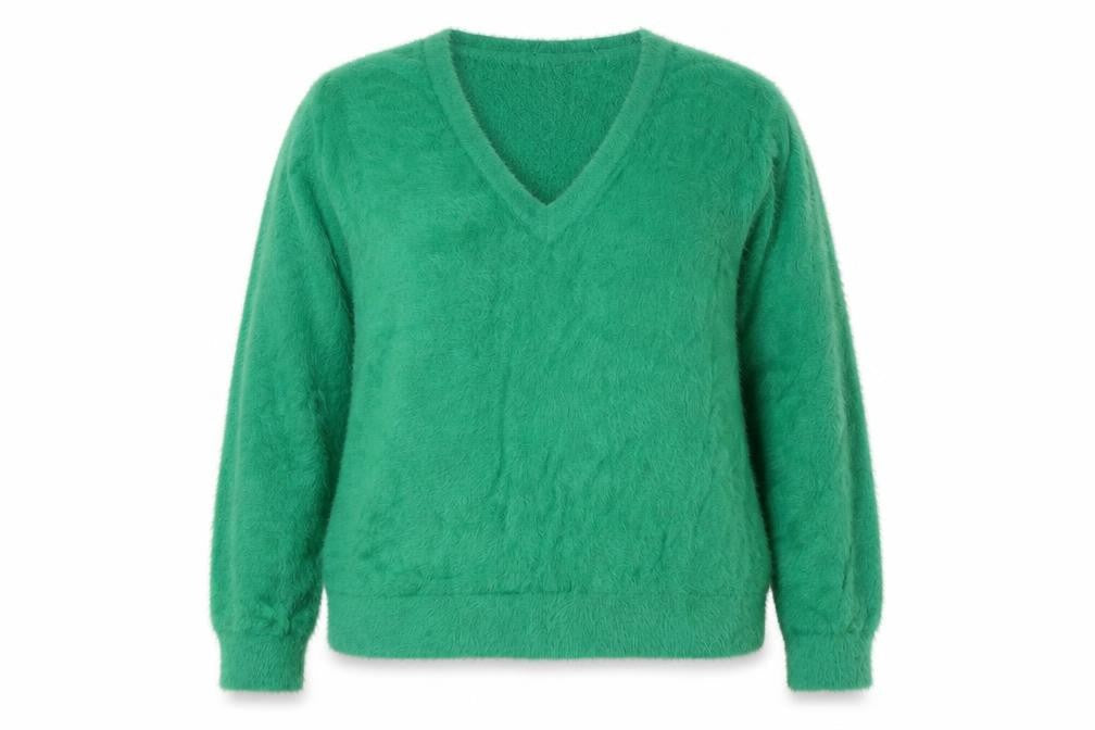 Very Womens Green V-Neck Polyamide Pullover Jumper Size 18