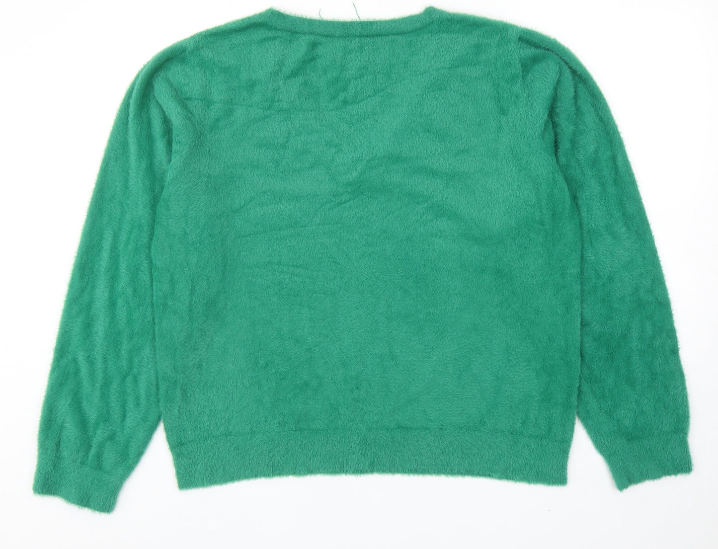 Very Womens Green V-Neck Polyamide Pullover Jumper Size 18