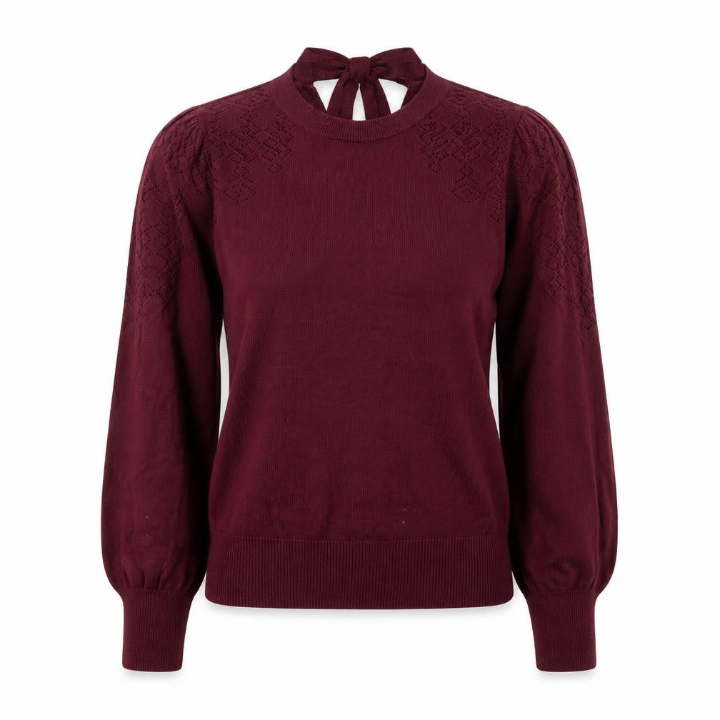 Oasis Womens Red Round Neck Cotton Pullover Jumper Size S