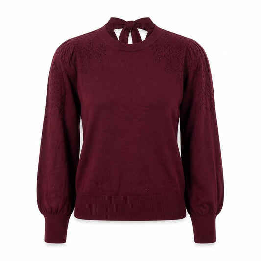 Oasis Womens Red Round Neck Cotton Pullover Jumper Size S