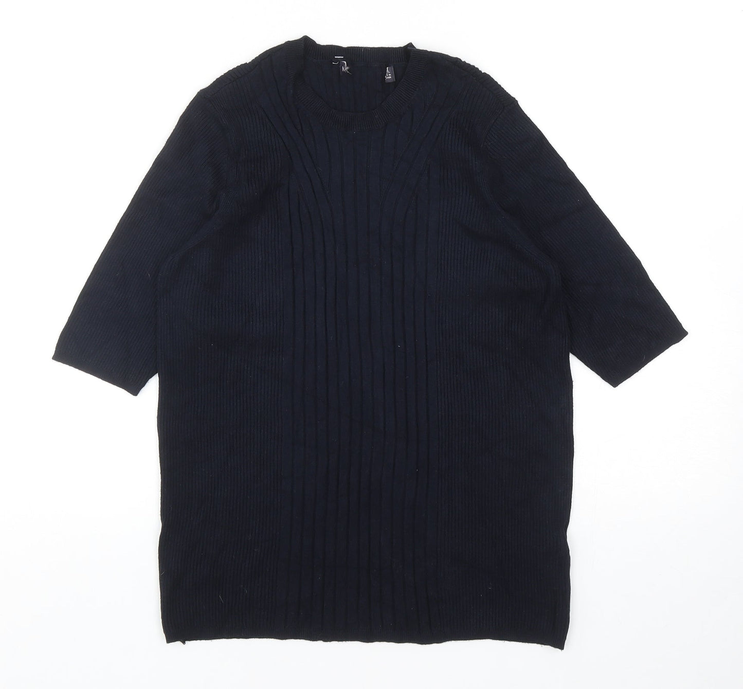 Marks and Spencer Womens Blue Round Neck Viscose Pullover Jumper Size L