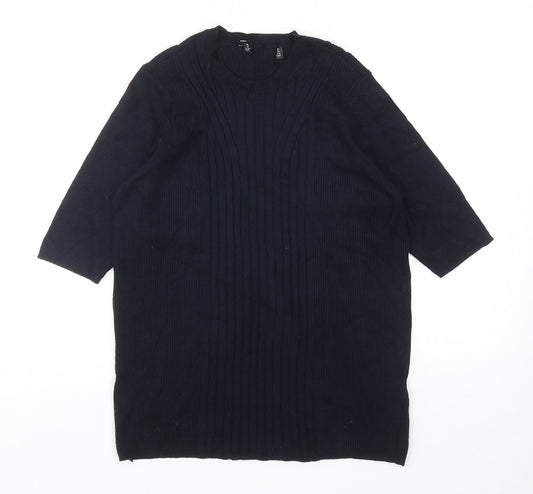 Marks and Spencer Womens Blue Round Neck Viscose Pullover Jumper Size L