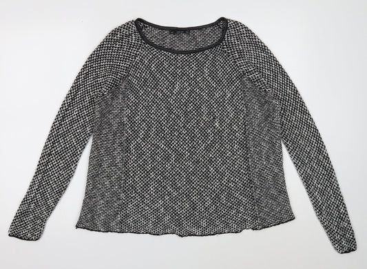 Zara Womens Black Round Neck Acrylic Pullover Jumper Size 8