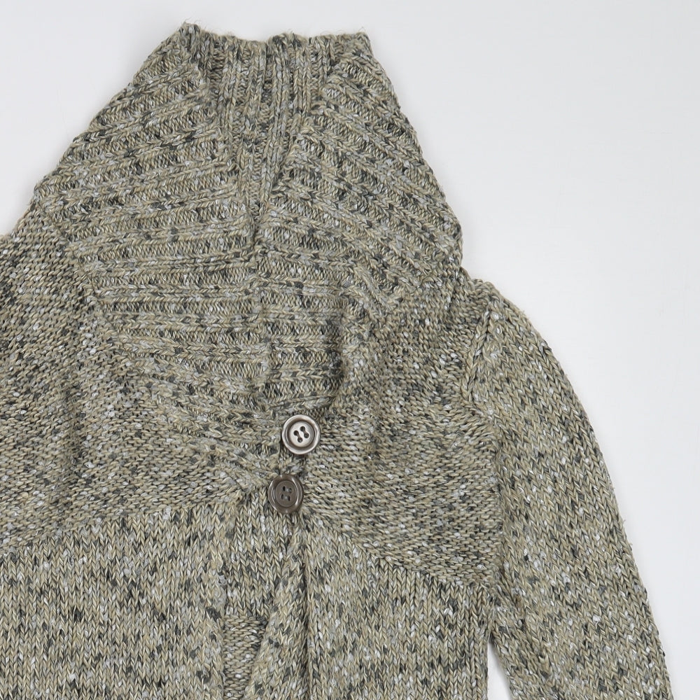 Marks and Spencer Womens Multicoloured High Neck Acrylic Cardigan Jumper Size 10