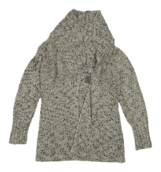 Marks and Spencer Womens Multicoloured High Neck Acrylic Cardigan Jumper Size 10