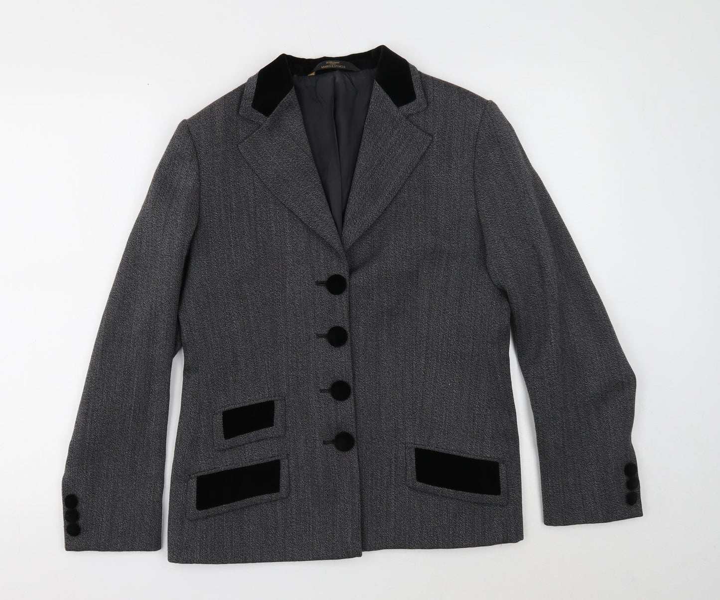 Marks and Spencer Womens Grey Jacket Size 12 Button