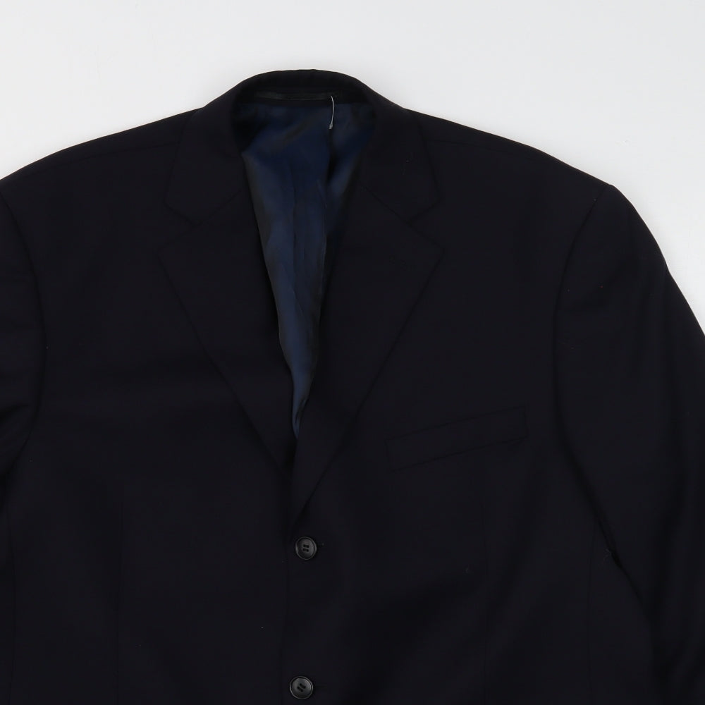 Preworn Mens Blue Wool Jacket Suit Jacket Size 44