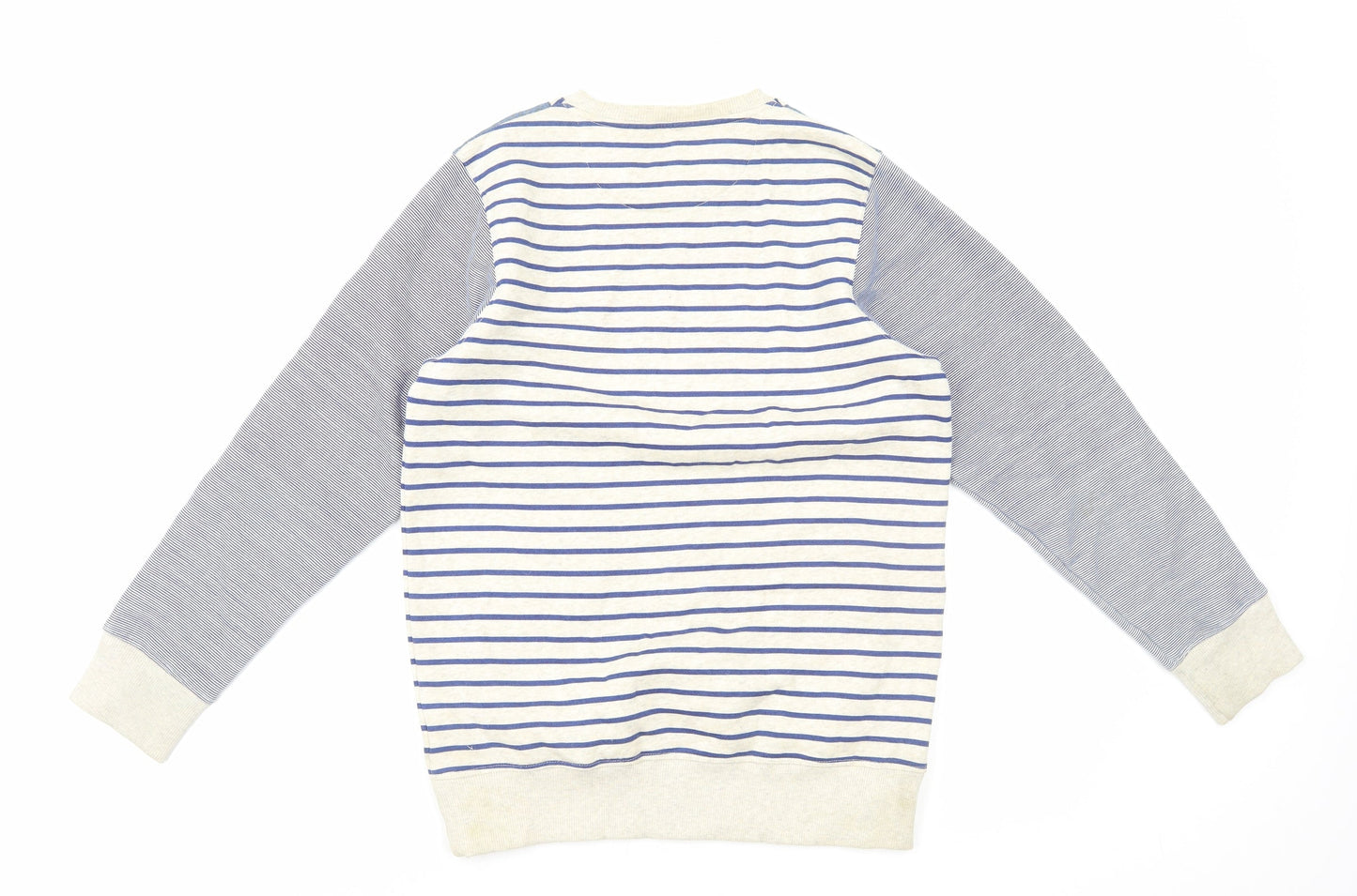 Matalan Boys Blue Striped Cotton Pullover Sweatshirt Size 12-13 Years Pullover