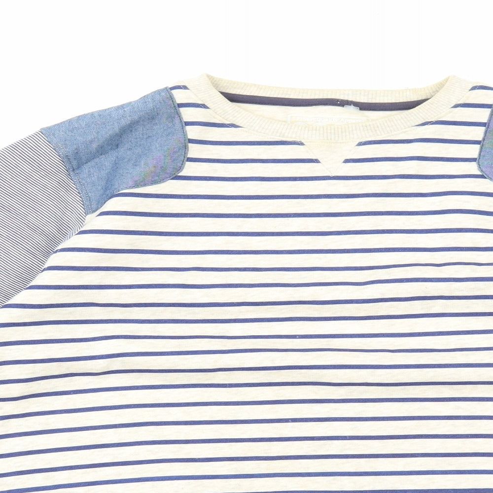 Matalan Boys Blue Striped Cotton Pullover Sweatshirt Size 12-13 Years Pullover