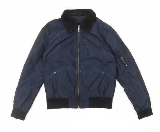 New Look Mens Blue Jacket Size S Zip