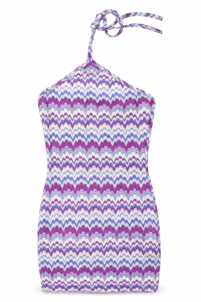 Missguided Womens Multicoloured Geometric Polyester Mini Size 4XL Halter Tie