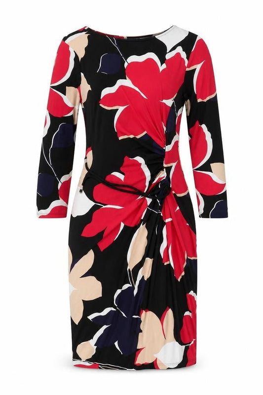 Debenhams Womens Multicoloured Geometric Polyester Sheath Size 8 Boat Neck Pullover