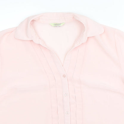 Preloved Classics Womens Pink Polyester Basic Button-Up Size 16 Collared - Detail