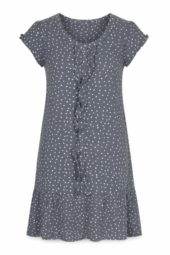 Monsoon Womens Grey Polka Dot Viscose A-Line Size 10 Round Neck Pullover