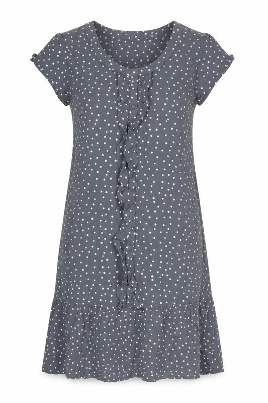 Monsoon Womens Grey Polka Dot Viscose A-Line Size 10 Round Neck Pullover