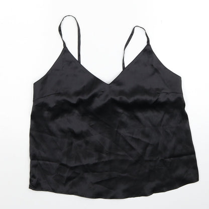 ASOS Womens Black Polyester Basic Tank Size 10 V-Neck