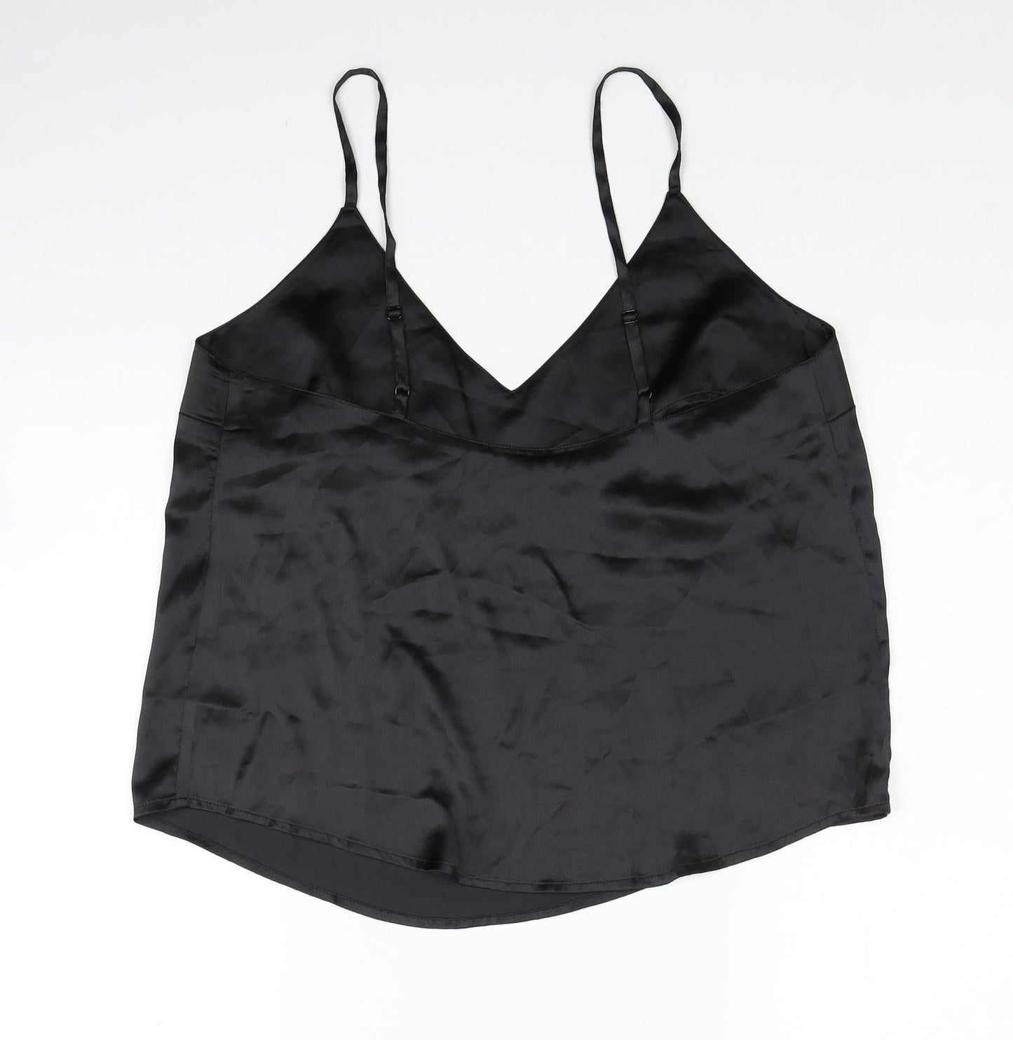 ASOS Womens Black Polyester Basic Tank Size 10 V-Neck