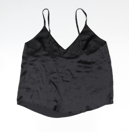 ASOS Womens Black Polyester Basic Tank Size 10 V-Neck