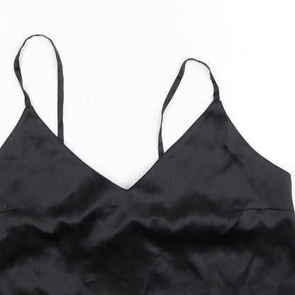 ASOS Womens Black Polyester Basic Tank Size 10 V-Neck