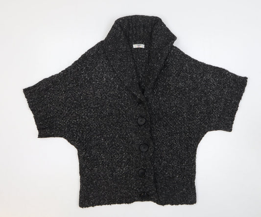 Happit Womens Grey V-Neck Acrylic Cardigan Jumper Size M
