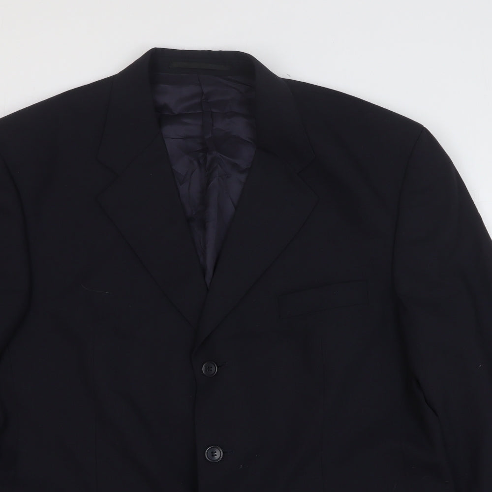 Woolmark Mens Black Polyester Jacket Suit Jacket Size 44