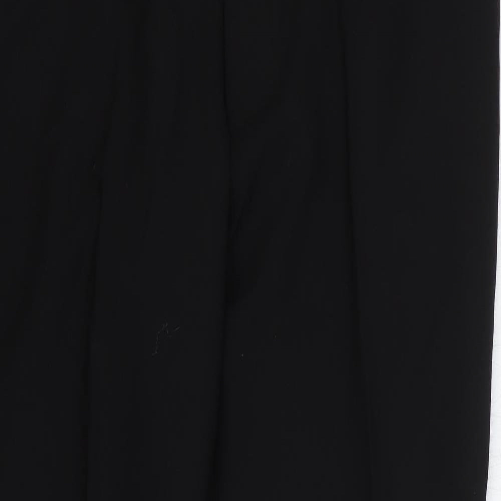 Preworn Mens Black Polyester Trousers Size 36 in Regular Zip