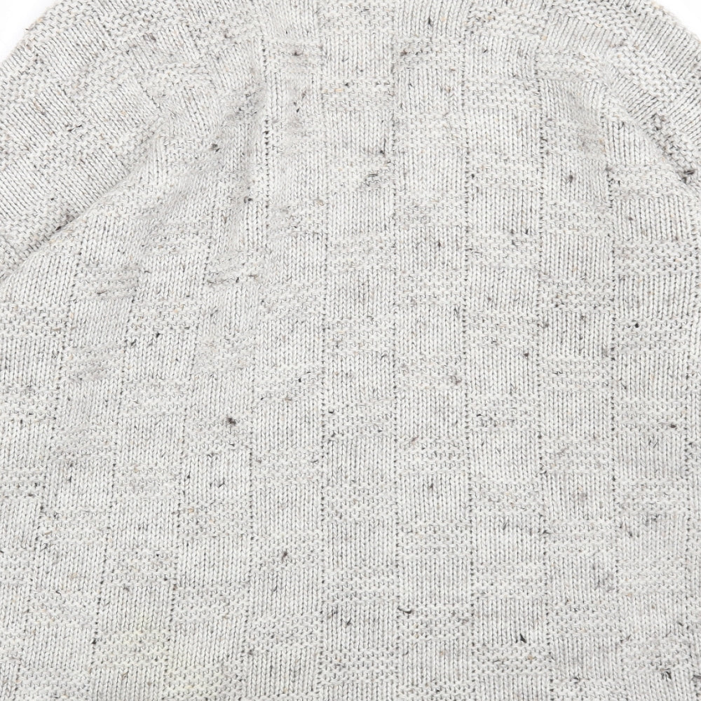 Miss Selfridge Womens Grey V-Neck Acrylic Cardigan Jumper Size 12