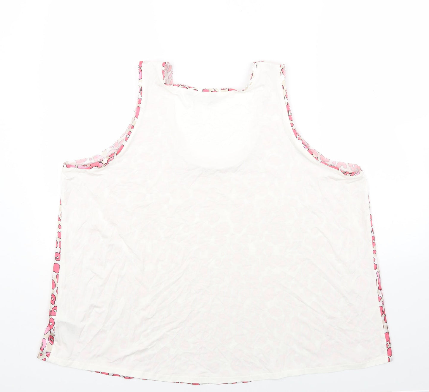 Marks and Spencer Womens Pink Animal Print Polyester Basic Tank Size 20 Scoop Neck - Leopard Print