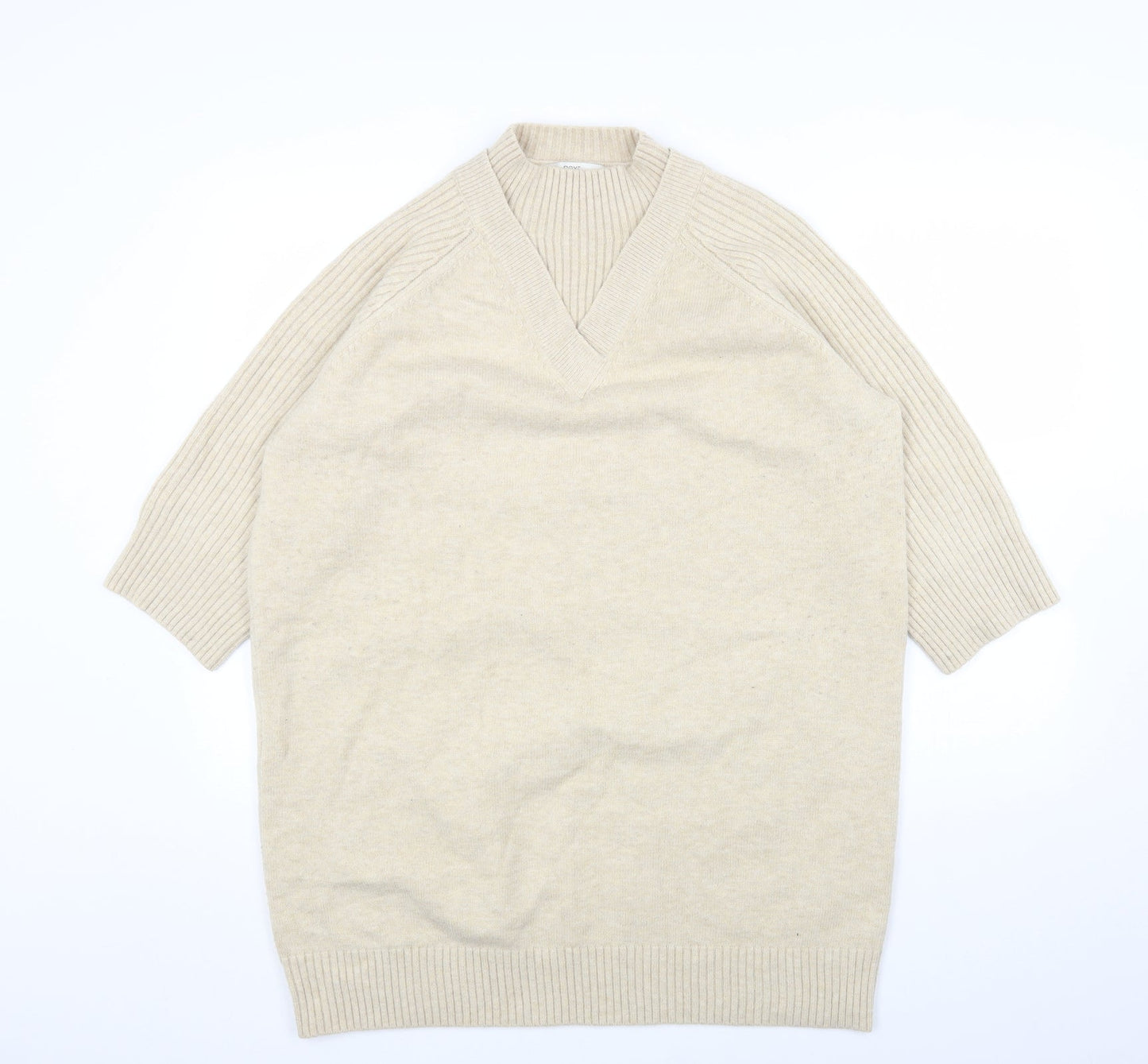 NEXT Womens Beige Mock Neck Acrylic Pullover Jumper Size XL