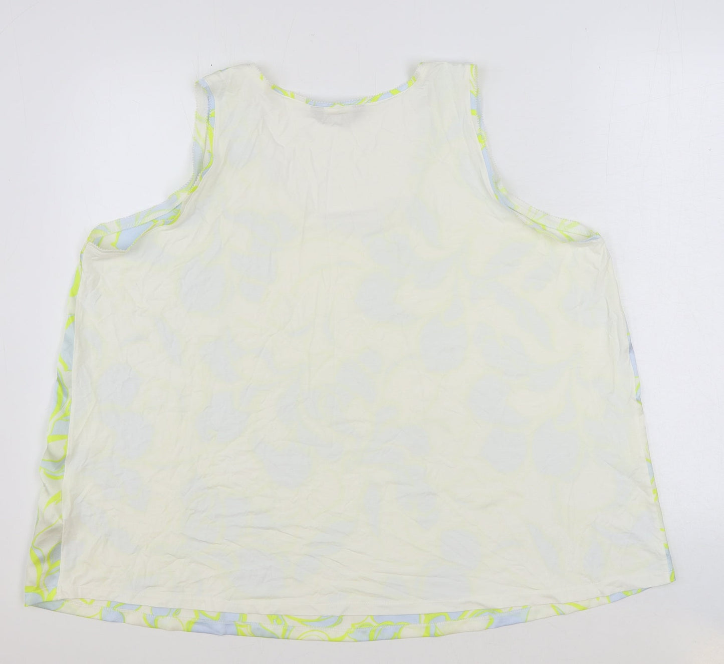 Marks and Spencer Womens Multicoloured Geometric Polyester Basic Tank Size 22 Scoop Neck