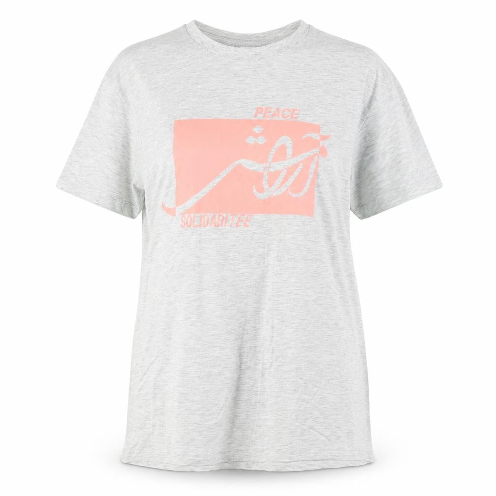 B&C Womens Grey Cotton Basic T-Shirt Size M Round Neck - Peace Solidarity