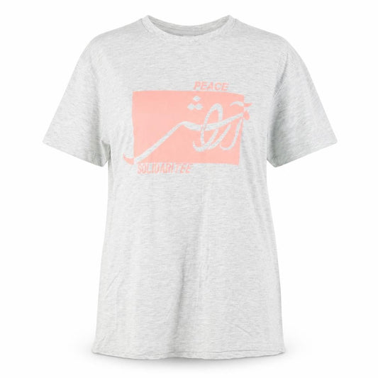 B&C Womens Grey Cotton Basic T-Shirt Size M Round Neck - Peace Solidarity