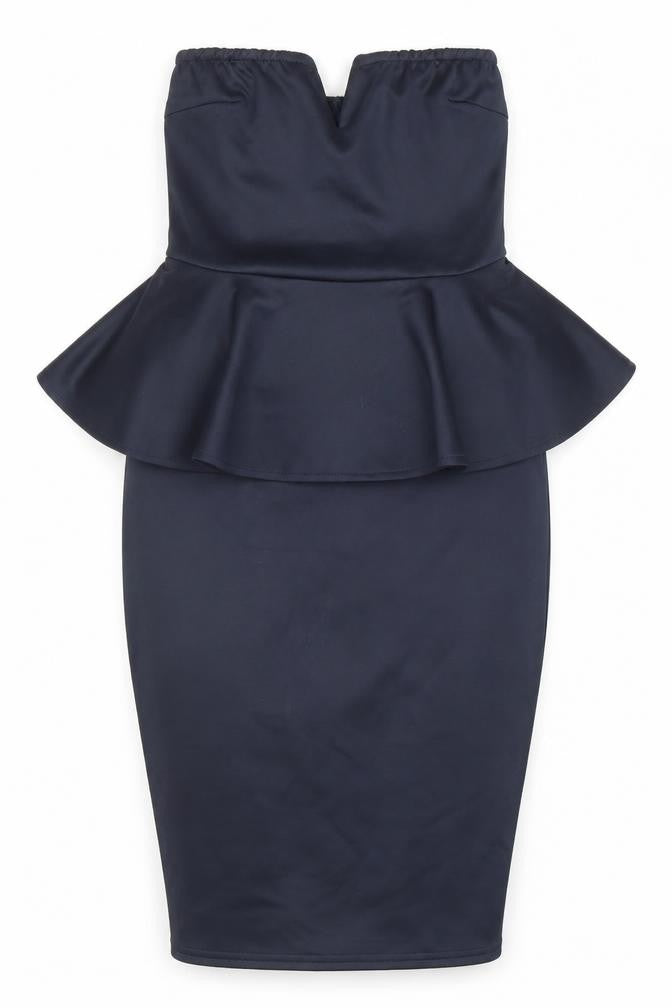 AX Paris Womens Blue Polyester Mini Size 8 Mock Neck Zip