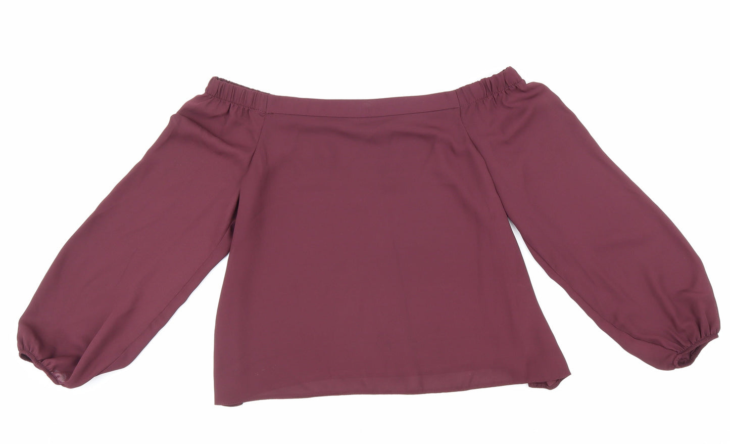 New Look Womens Red Polyester Basic Blouse Size 8 Off the Shoulder - Bardot