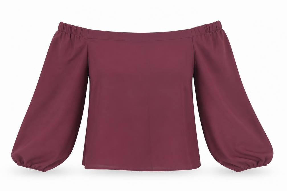 New Look Womens Red Polyester Basic Blouse Size 8 Off the Shoulder - Bardot