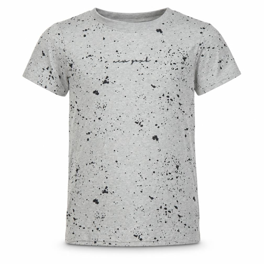 Under Dept Boys Grey Geometric Cotton Basic T-Shirt Size 5 Years Round Neck