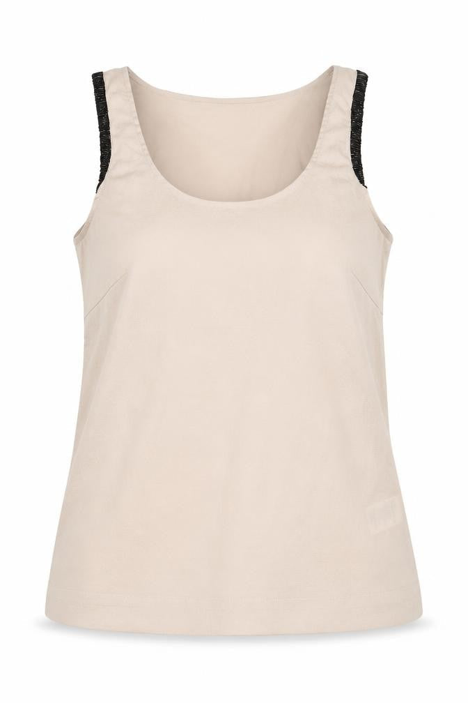H&M Womens Beige Polyester Basic Tank Size 34 Scoop Neck